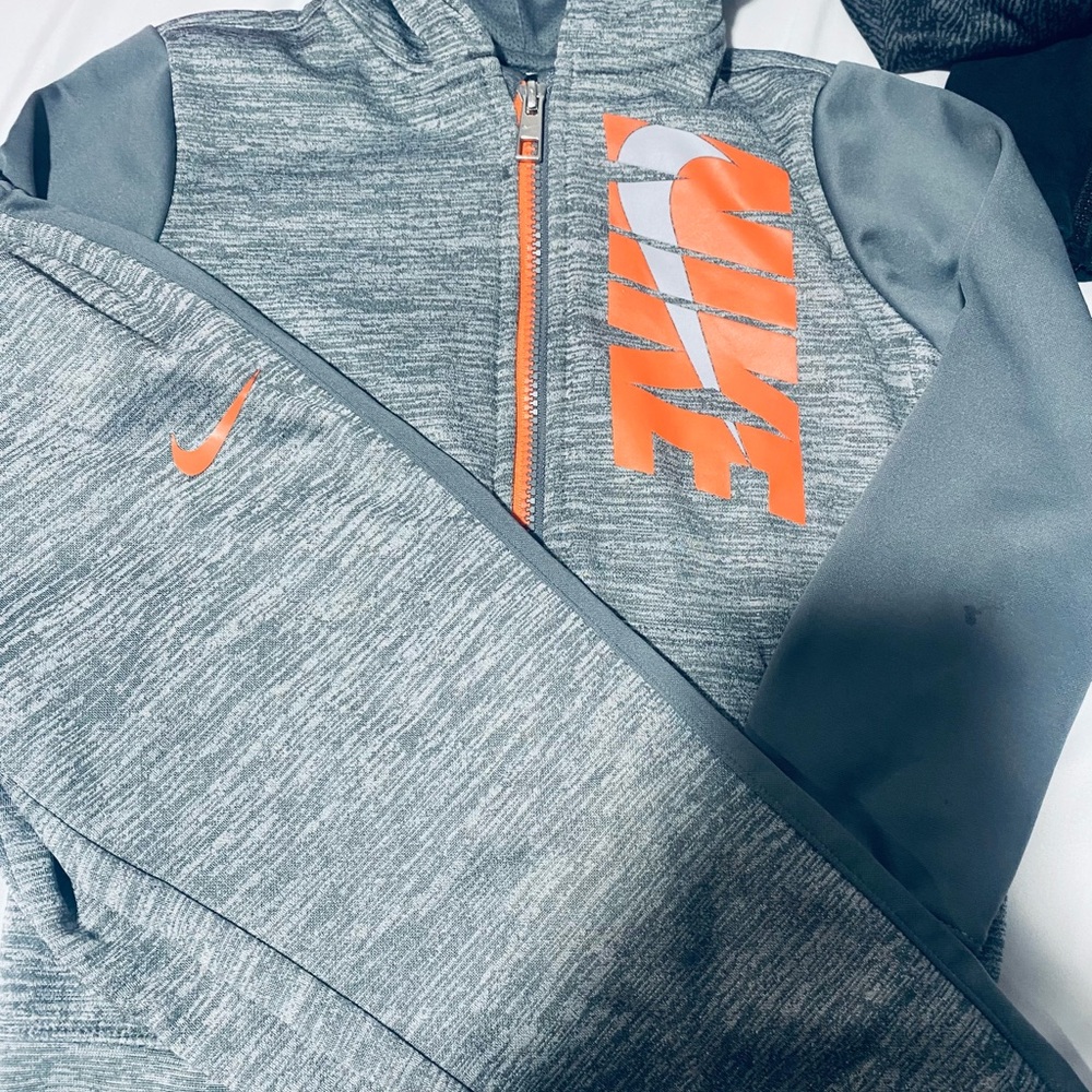 Nike Gray and Orange Kids Matching Set